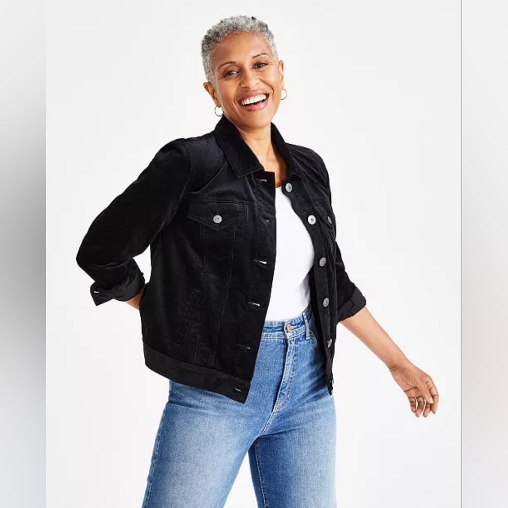 Macy's Style & Co Corduroy Classic Long-Sleeve Jacket